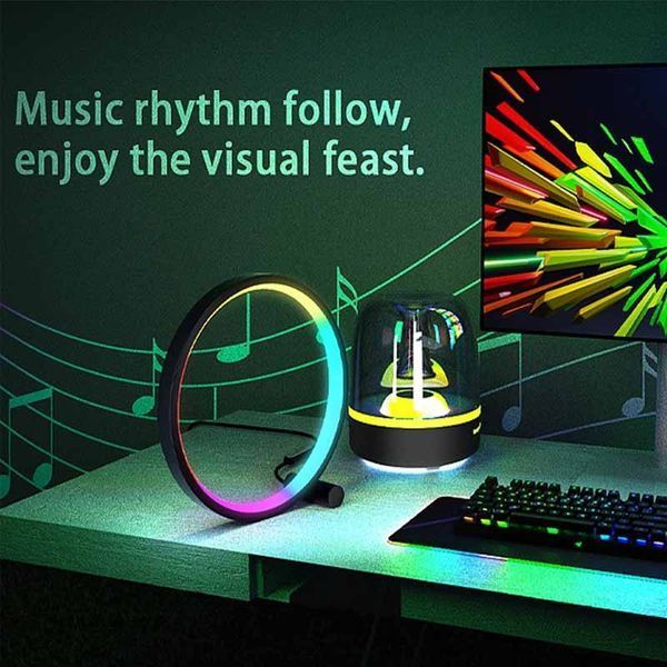 Настільна LED лампа RGB Intelligent circular atmosphere light Bluetooth USB with app 00000066427_1 фото