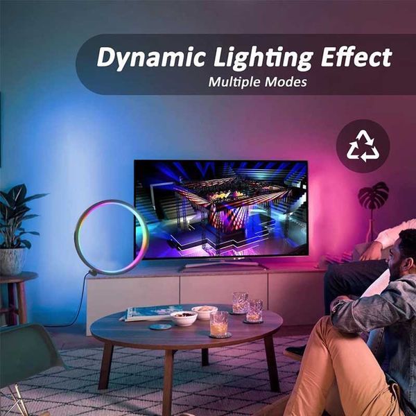 Настільна LED лампа RGB Intelligent circular atmosphere light Bluetooth USB with app 00000066427_1 фото