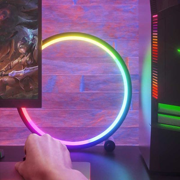 Настільна LED лампа RGB Intelligent circular atmosphere light Bluetooth USB with app 00000066427_1 фото