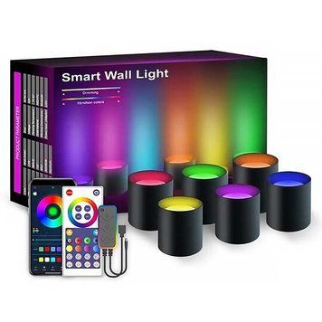 Настінна LED лампа RGB Intelligent wall lamp 6 pcs with Bluetooth European plug with app 00000066430_1 фото