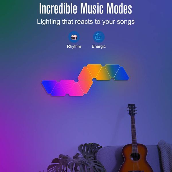 Настенный светильник Smart Triangular Quantum Light SAL-012B Bluetooth USB interface with app 6pcs 00000069973_1 фото