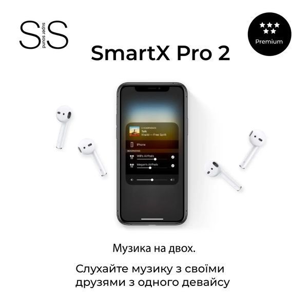 Наушники беспроводные TWS SmartX Pro 2 Premium Bluetooth наушники с микрофоном SAP2P SAP2P фото